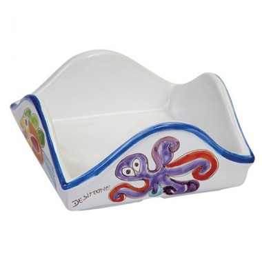 Portatovaglioli quadrato Folk Pesce Polpo PTV19FK Portatovaglioli quadrato Folk Pesce Polpo PTV19FK